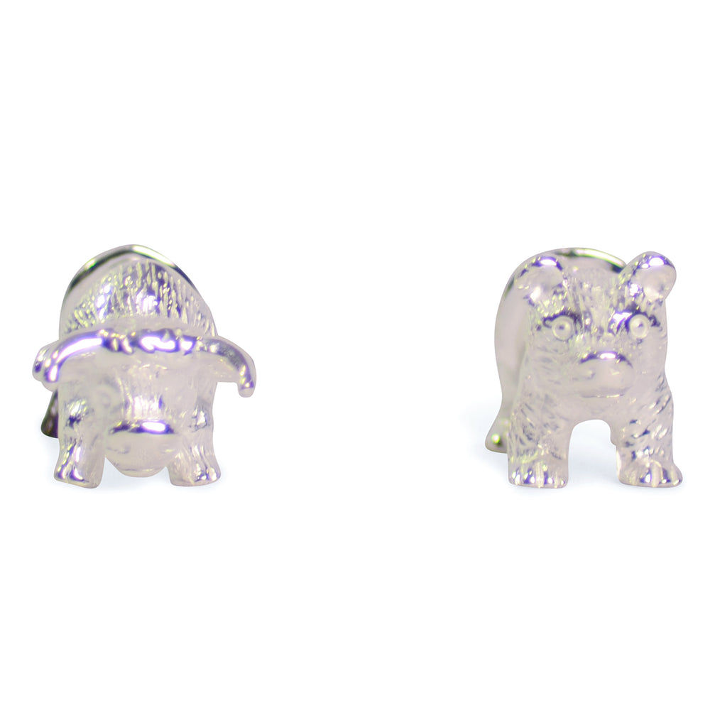Bear and & Stock Market Sterling Silver Cufflinks | SilverAndGold