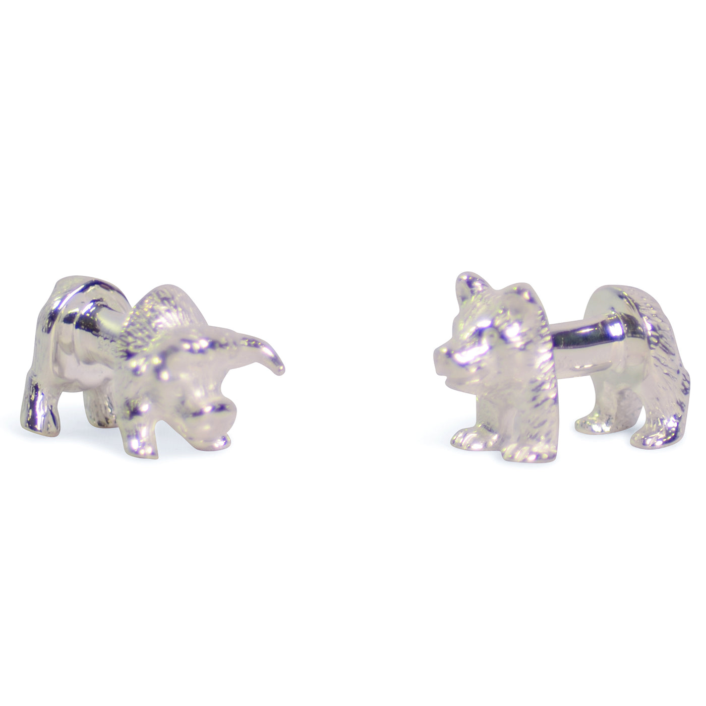 Bear and & Stock Market Sterling Silver Cufflinks | SilverAndGold