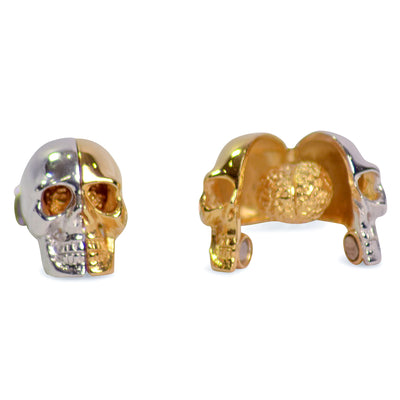 Gold Plated Sterling Silver Skull Cufflinks | SilverAndGold