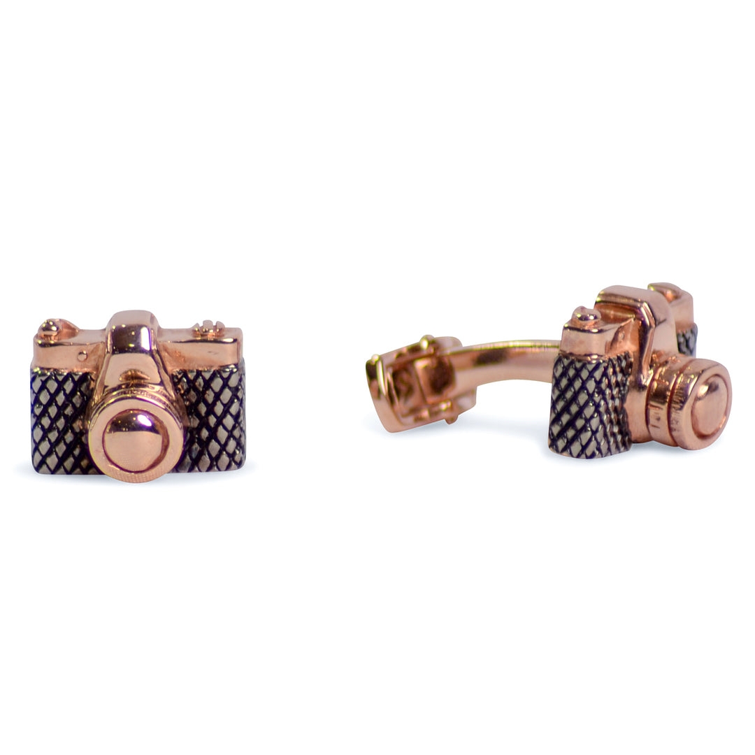 Camera Rose Gold Over Sterling Cufflinks | SilverAndGold