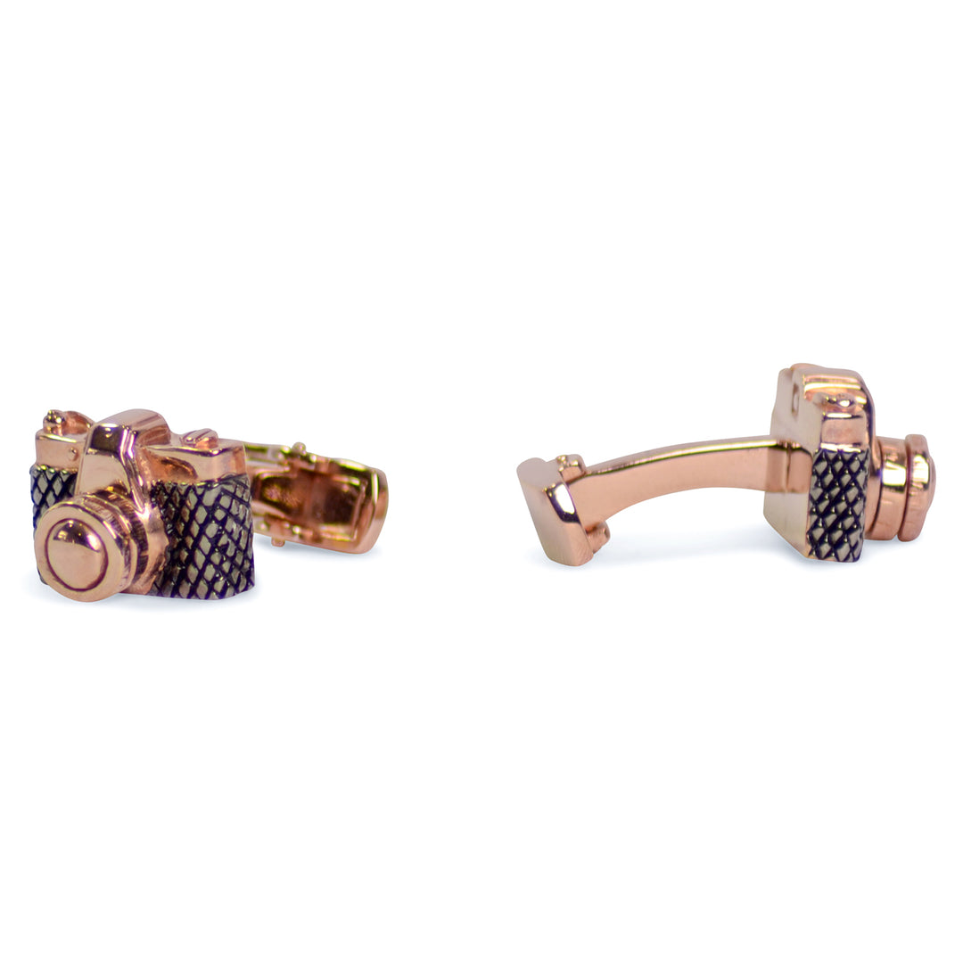 Camera Rose Gold Over Sterling Cufflinks | SilverAndGold