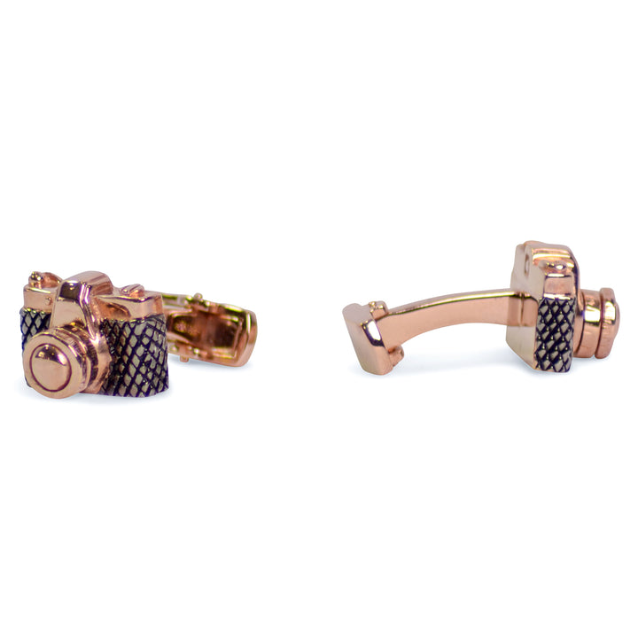 Camera Rose Gold Over Sterling Cufflinks | SilverAndGold