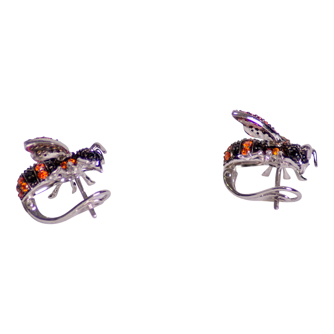 Bumble Bee Silver Earrings