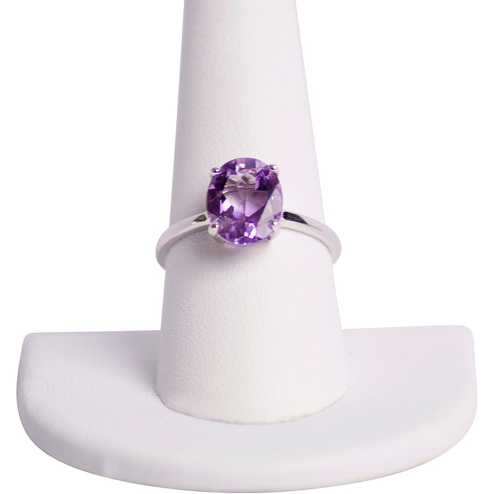 Oval Amethyst Silver Ring