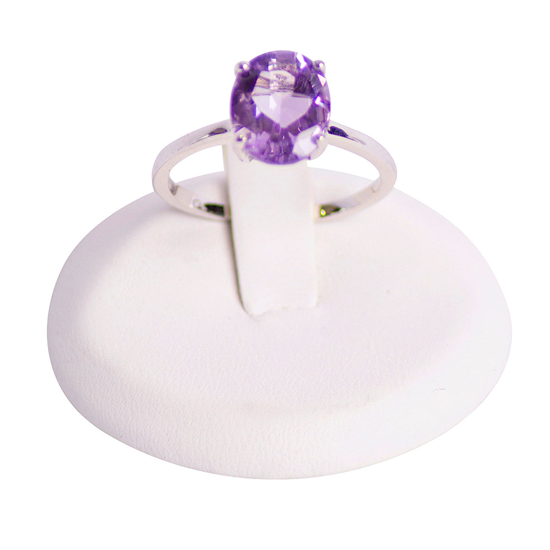 Oval Amethyst Silver Ring