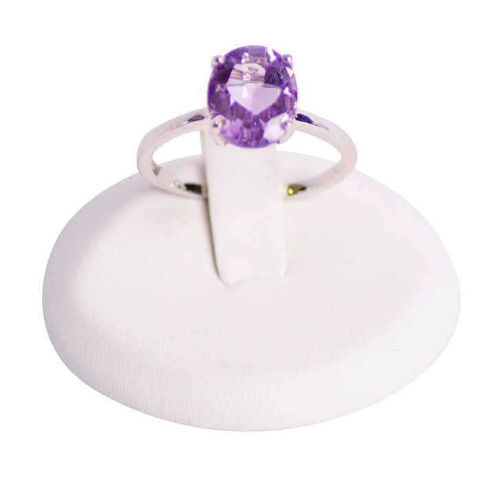 Oval Amethyst Silver Ring