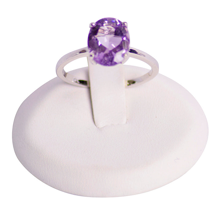 Oval Amethyst Silver Ring