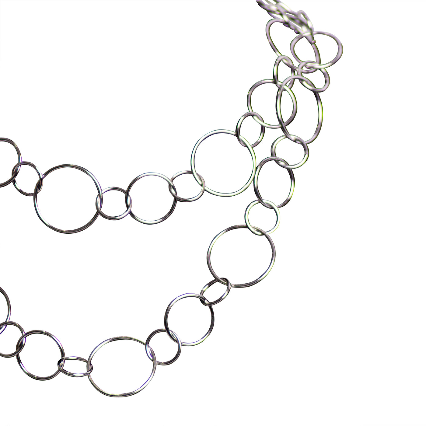Silver Bubble Link Necklace