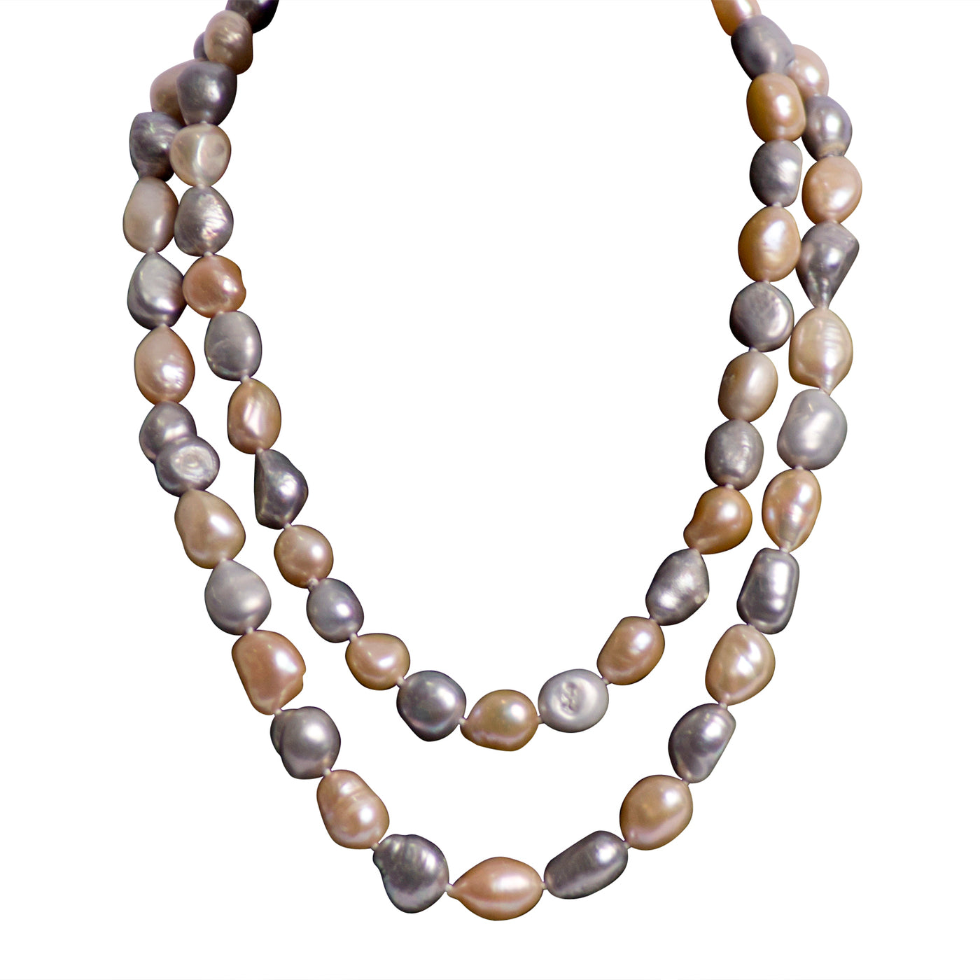Pink & Grey Pearl Necklace