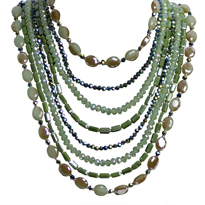 Green Crystal Layered Necklace