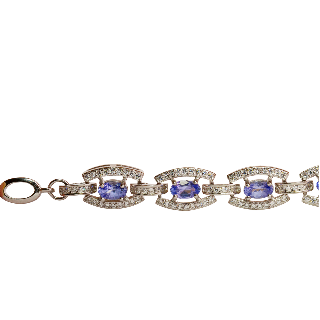 【yumitan】LiniE Ground Bracelet K10PG Diamond Shapes Bracelet 1/4 ct tw Round-cut 10K White Gold