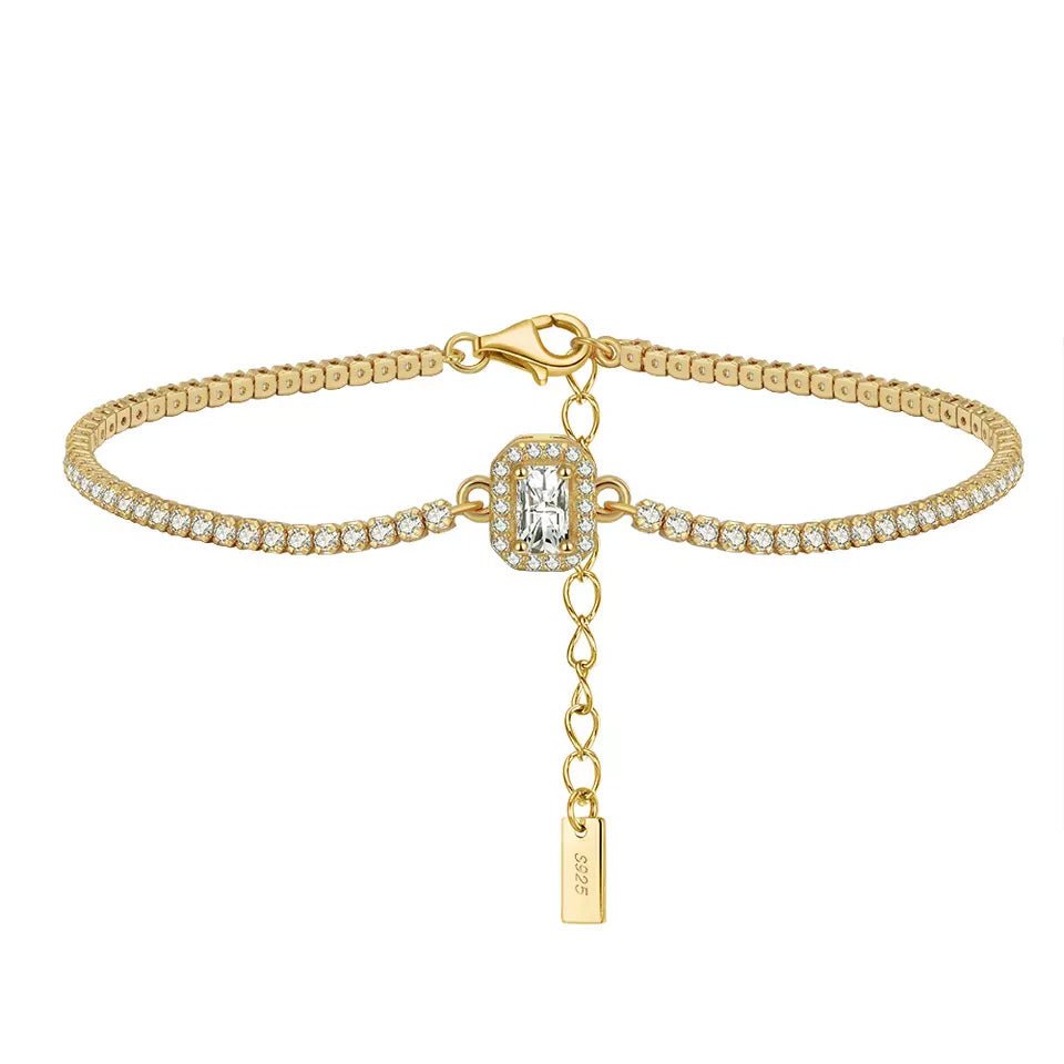 Diamond Simulant Gold Bracelet