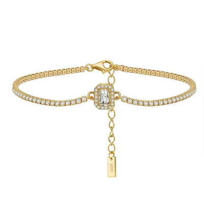 Diamond Simulant Gold Bracelet