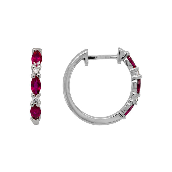 14K Gold Diamond Ruby Earrings