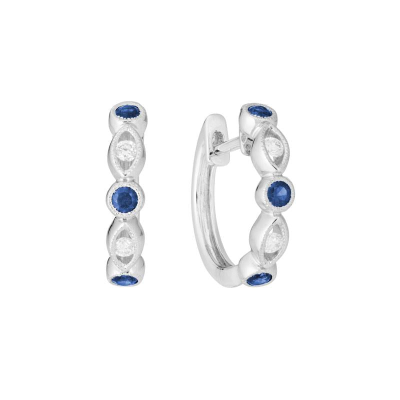 14K Gold Blue Sapphire Earrings