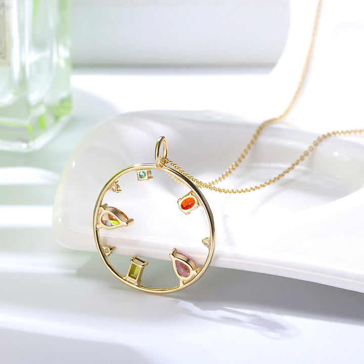 Multi Simulated Gemstone Necklace