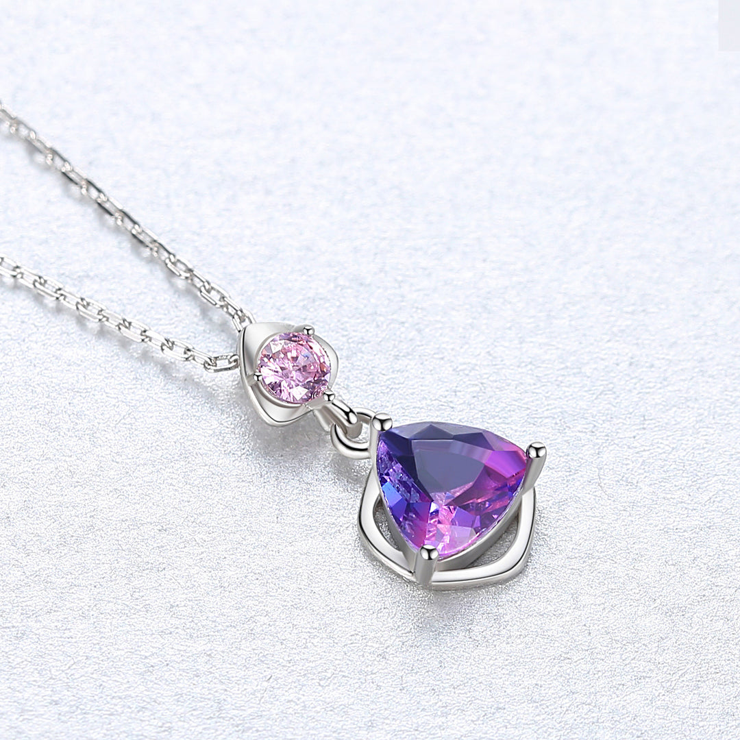 Simulated Mystic Topaz Silver Necklace