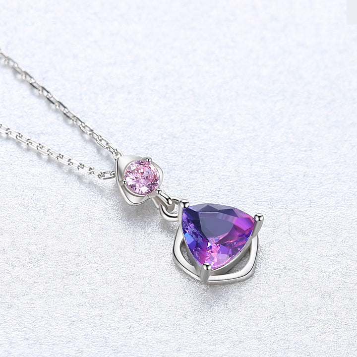 Simulated Mystic Topaz Silver Necklace