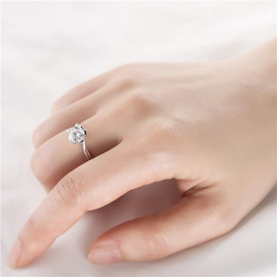 18K Gold 3CT Solitaire Created Diamond Ring