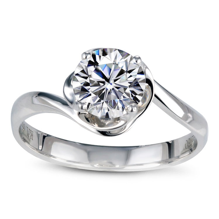 18K Gold 1 TCW Solitaire Moissanite Ring