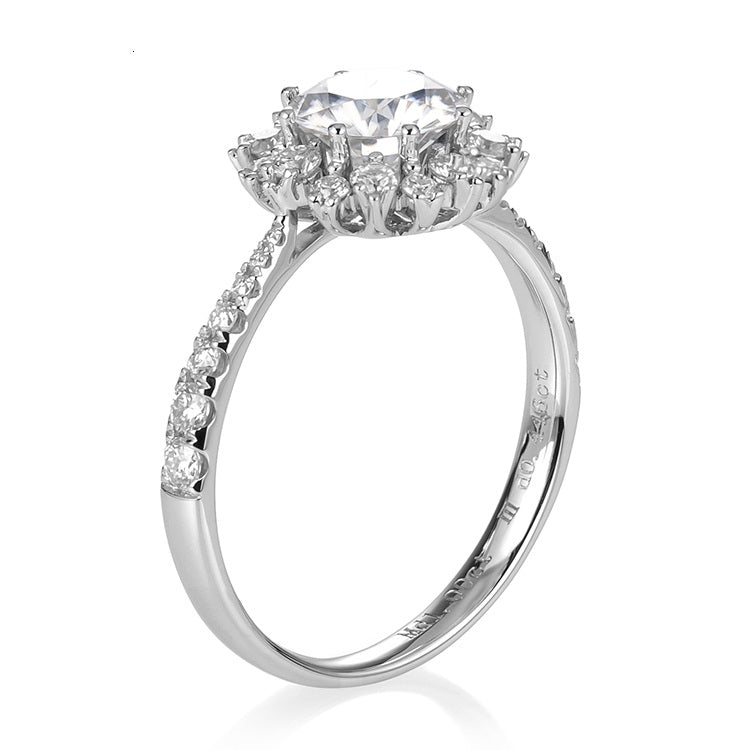 18K Gold 1 CT Moissanite Sunflower Ring
