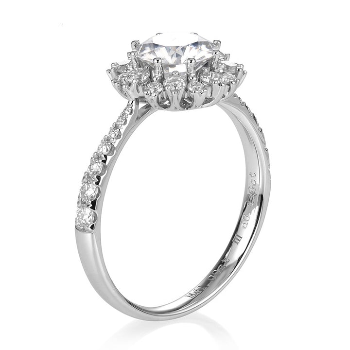 18K Gold 1 CT Moissanite Sunflower Ring