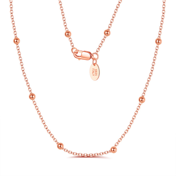 Cable Chain 1.0 mm with 2.0 mm Ball Beads