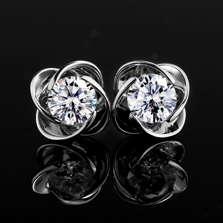 18K Gold 2 TCW Moissanite Earrings