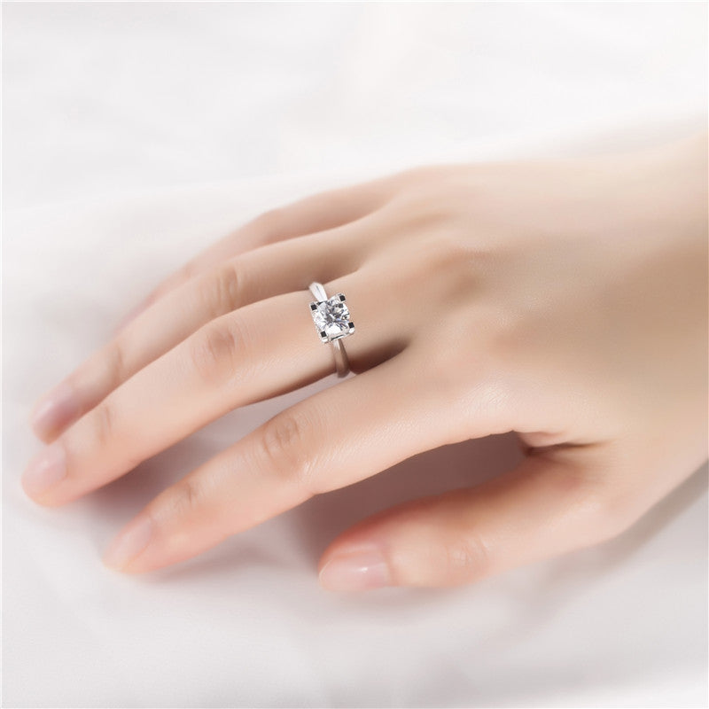 18K Gold Lab Created Diamond Engagement Ring