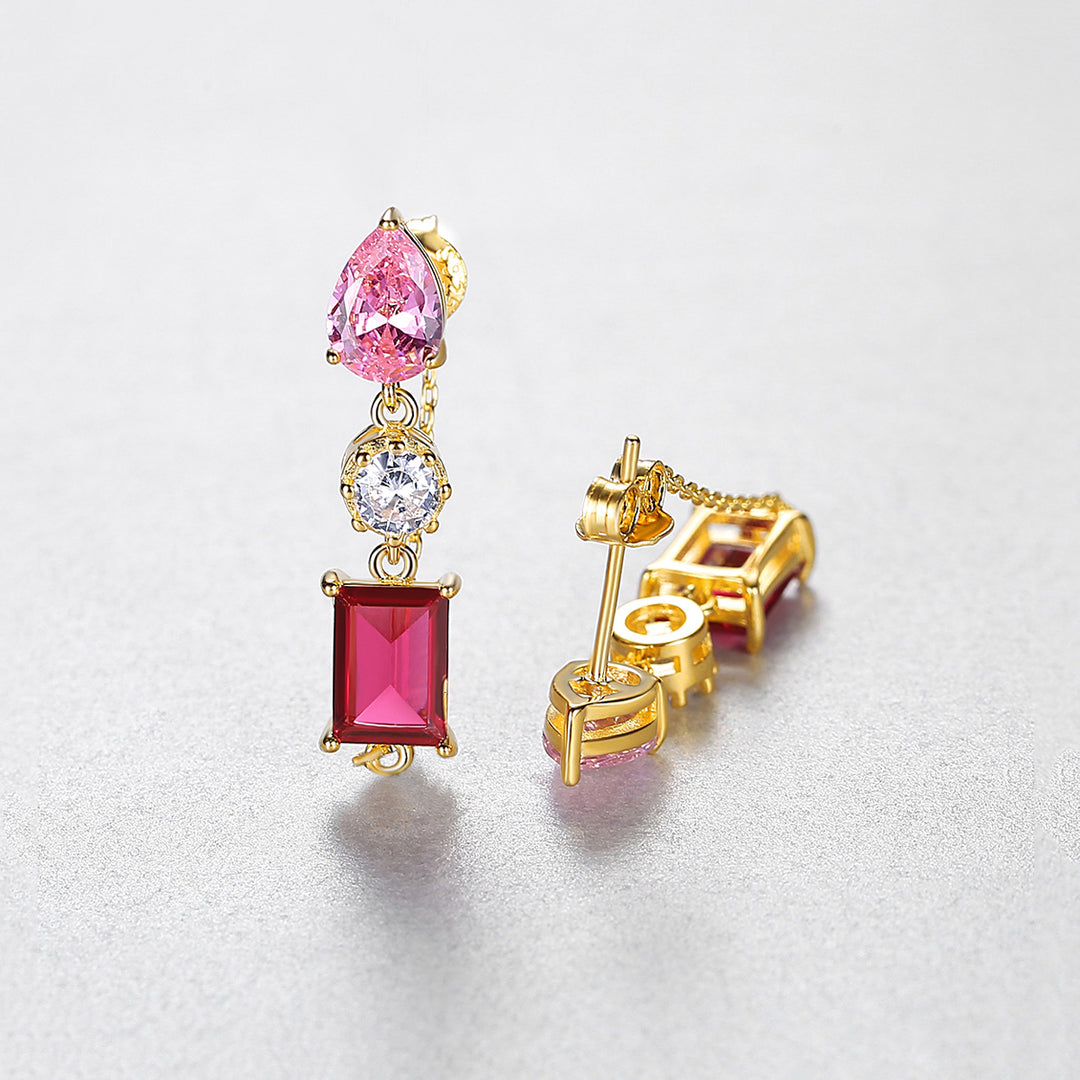 Pink Tourmaline Simulant Earrings