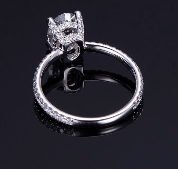 18K Gold 1.5 Carat Oval Moissanite Ring