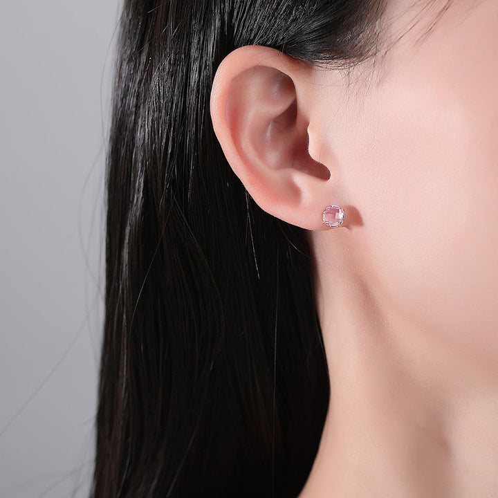 Morganite Simulant Gold Earrings