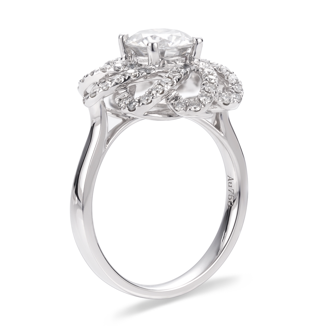 18K Gold 1 ct Moissanite Ring