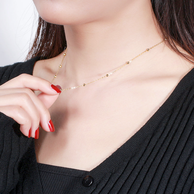 Cable Chain 1.0 mm with 2.0 mm Ball Beads
