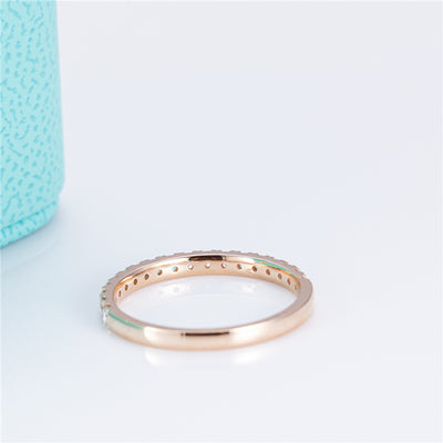18K ROSE GOLD ETERNITY RING WITH PRONG-SET LAB CREATED DIAMONDS