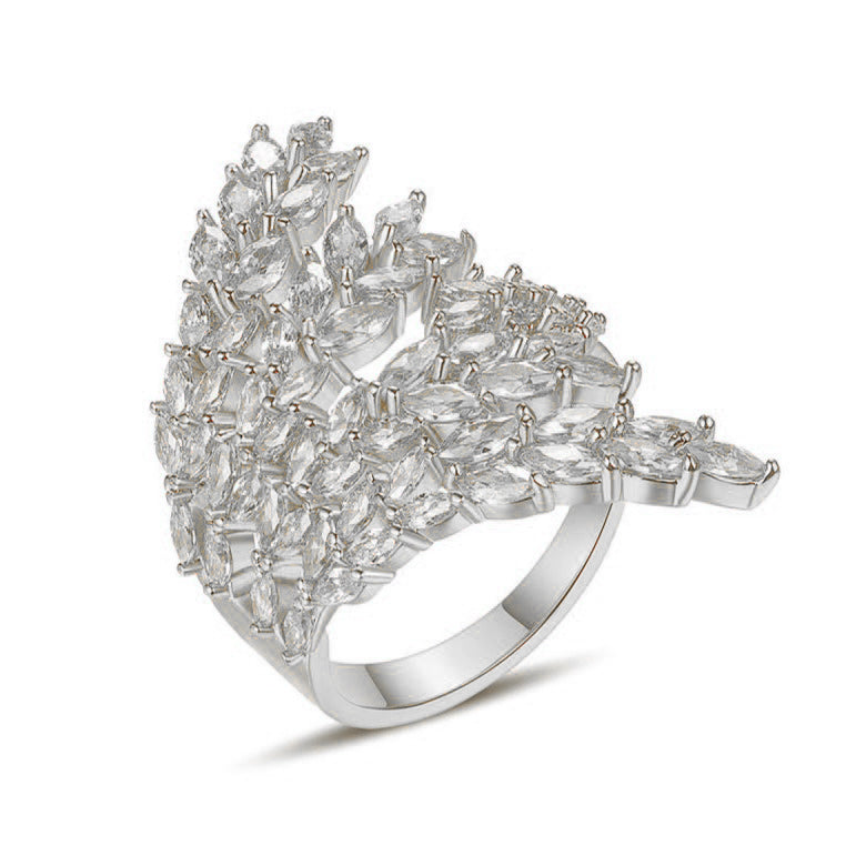 Diamond Simulant Statement Ring