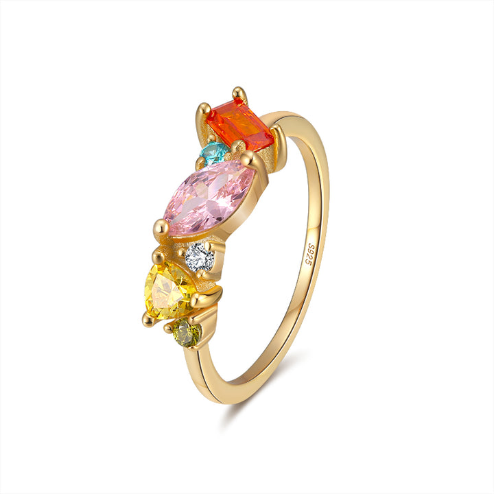 14K Yellow Gold Multi Stone Ring