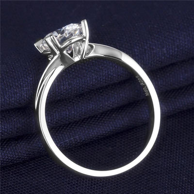14K Gold 0.3 CT Solitaire Created Diamond Ring
