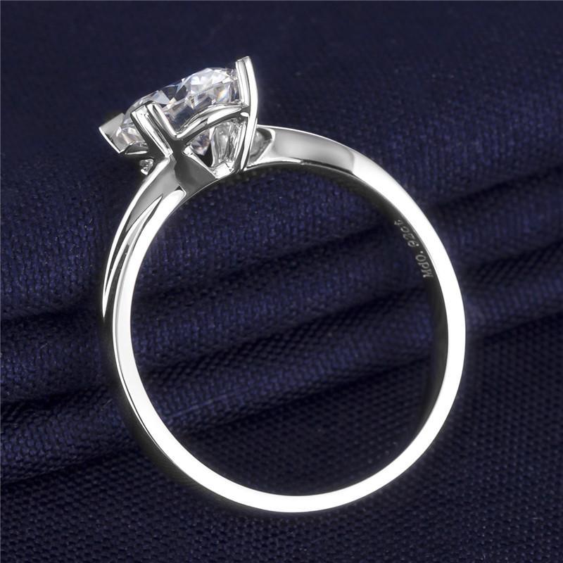 18K Gold 3 CT Solitaire Lab Created Diamond Ring