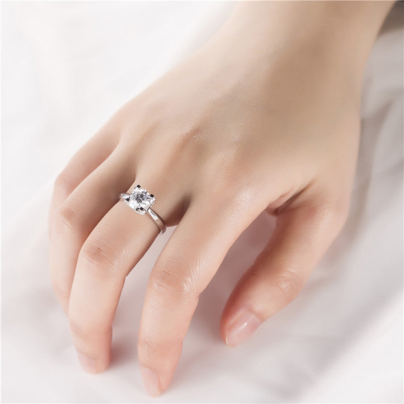 18K Gold 1.5 TCW Created Diamond Engagement Ring