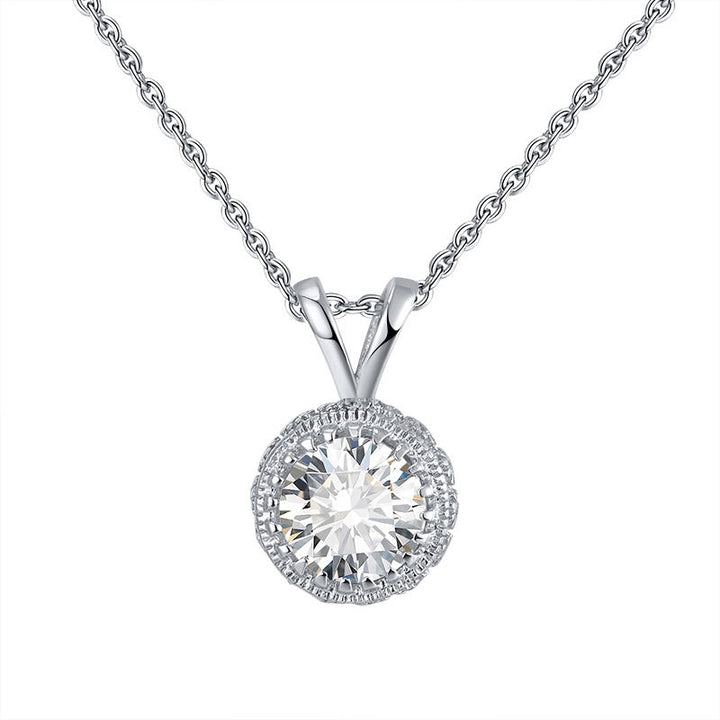 Diamond Simulant Silver Necklace