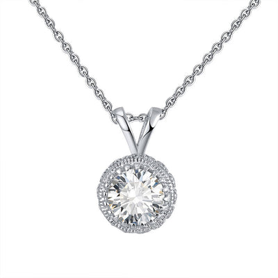 Diamond Simulant Silver Necklace