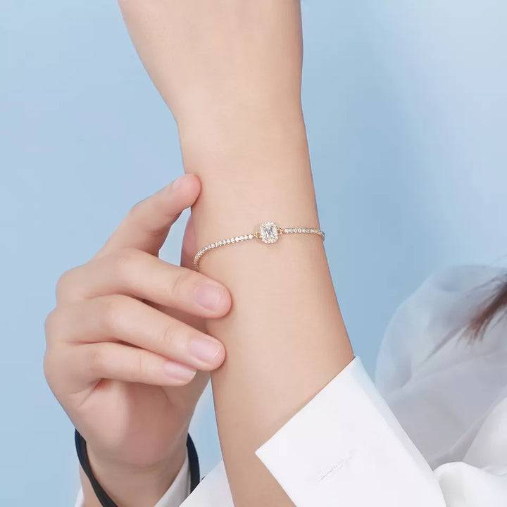 Diamond Simulant Gold Bracelet