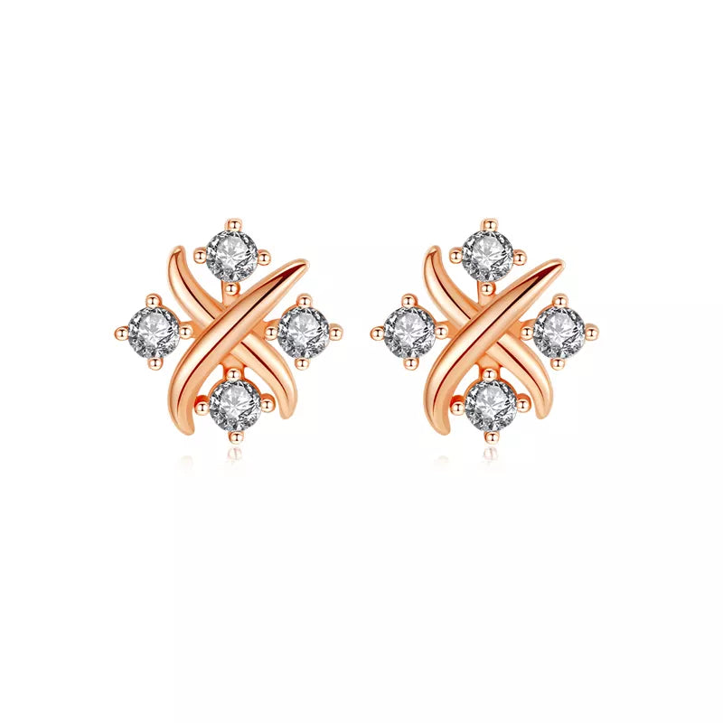 Diamond Simulant Gold Earrings