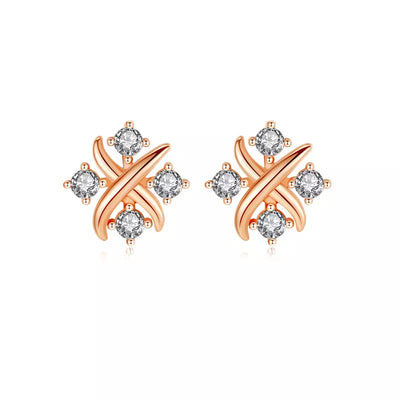 Diamond Simulant Gold Earrings