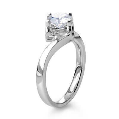 18K Gold 1 ct Solitaire Moissanite Ring