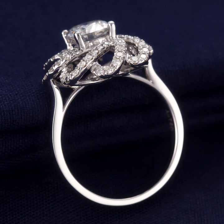18K Gold 1 ct Moissanite Ring