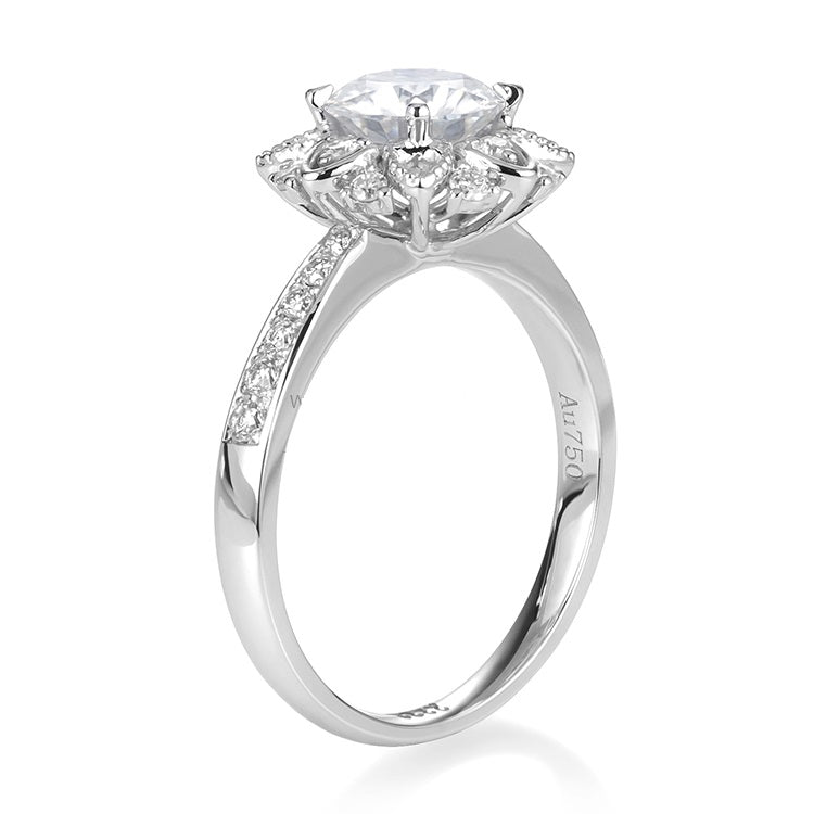 18K White Gold 1 ct Moissanite Ring