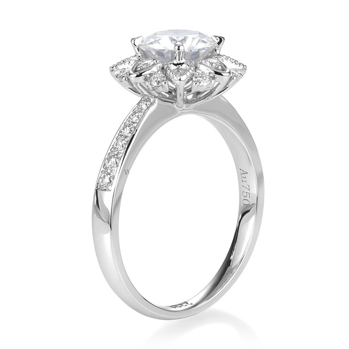 18K White Gold 1 ct Moissanite Ring