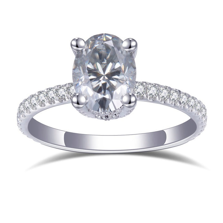 18K Gold 1.5 Carat Oval Moissanite Ring